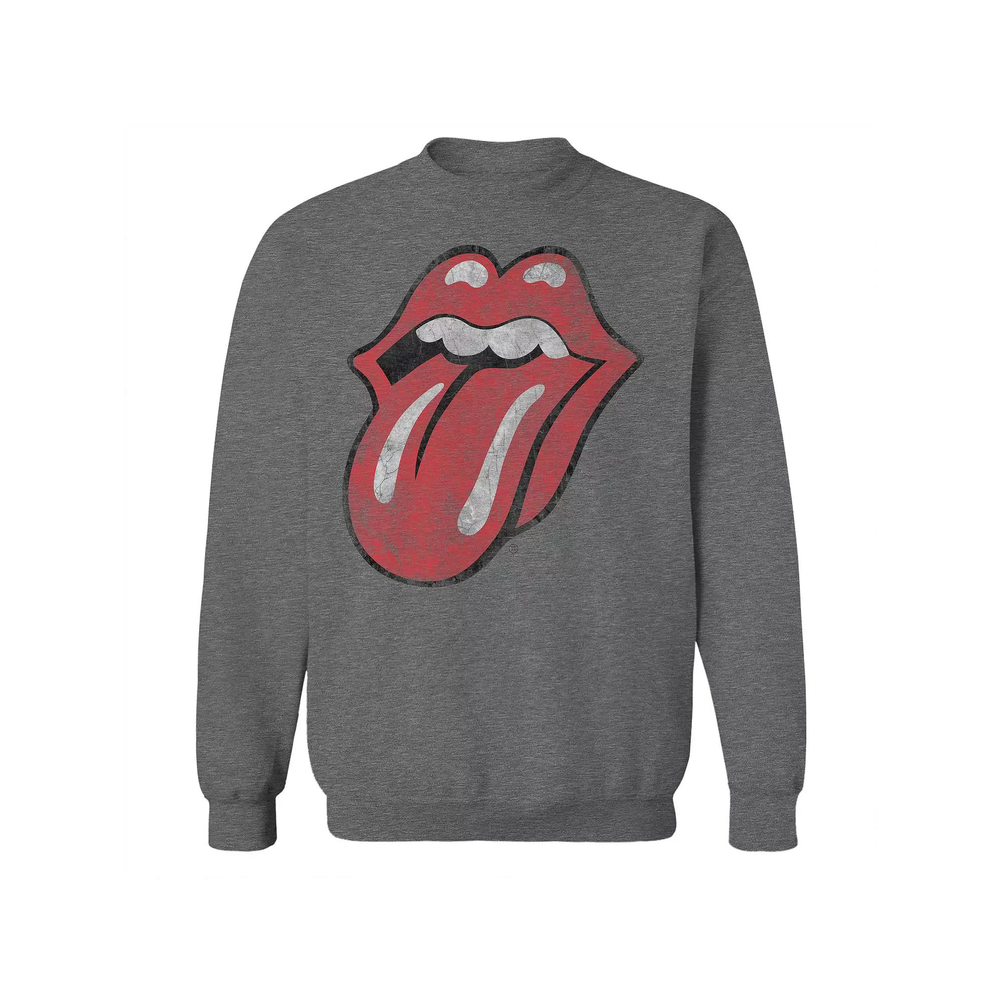 Junior's Distressed Tongue Graphic Fleece Sweatshirt, Women's, Size: Medium, Grey Heather Product Image