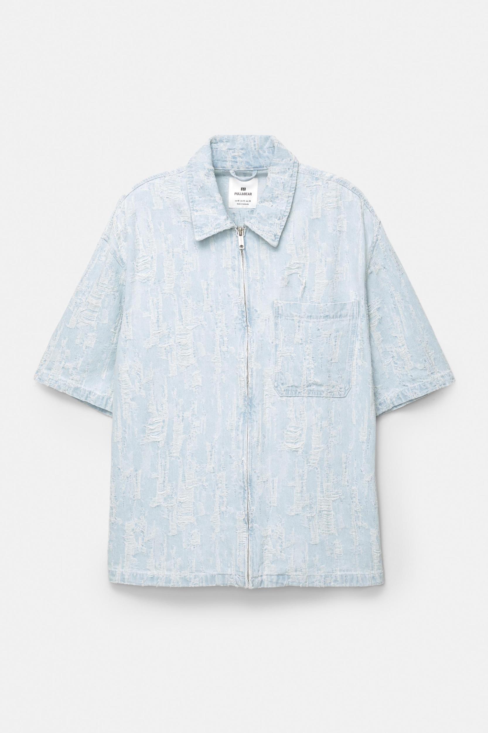 Jacquard denim shirt Product Image