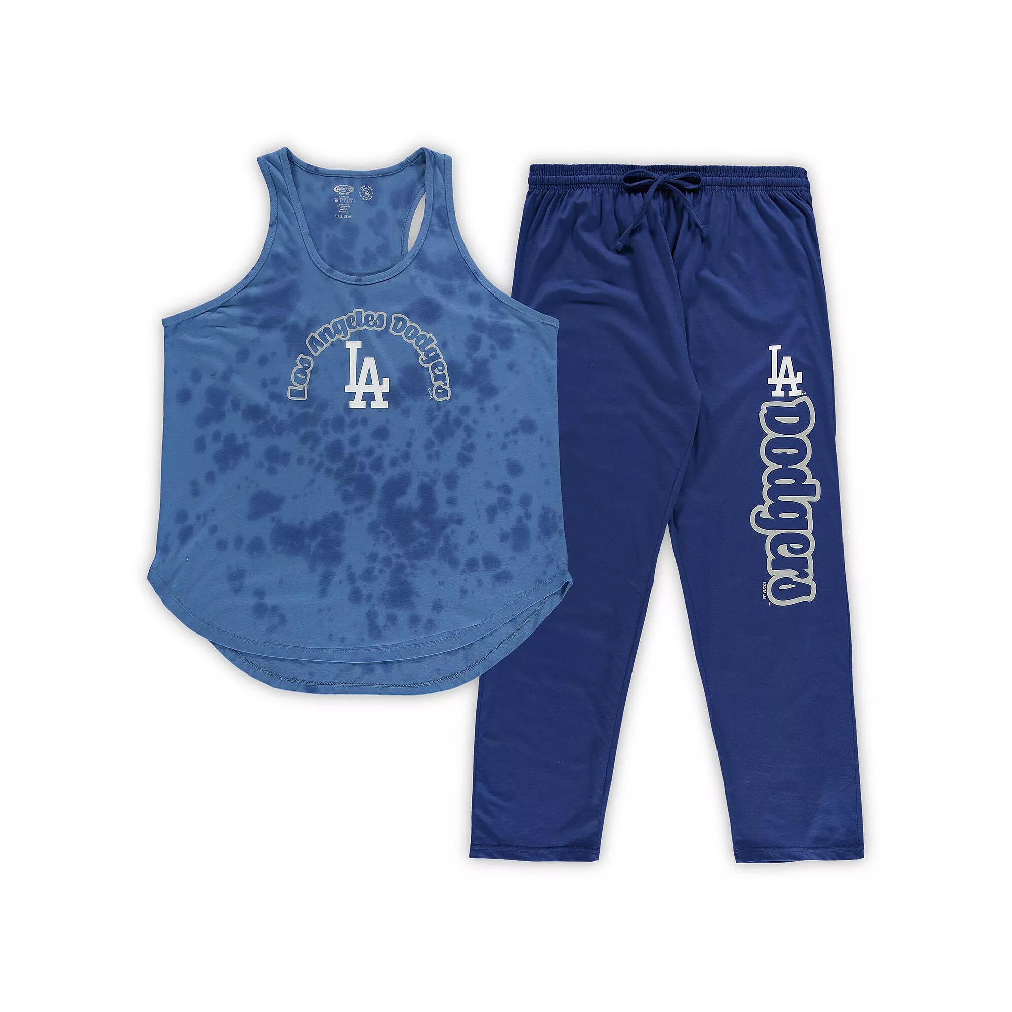 Women's Concepts Sport Royal Los Angeles Dodgers Plus Size Jersey Tank Top & Pants Sleep Set, Size: 3XL, Blue Product Image
