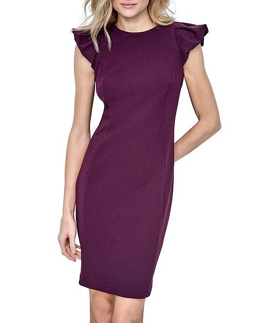 DKNY by Donna Karan Scuba Crepe Bubble Sleeve Sheath Dress Product Image