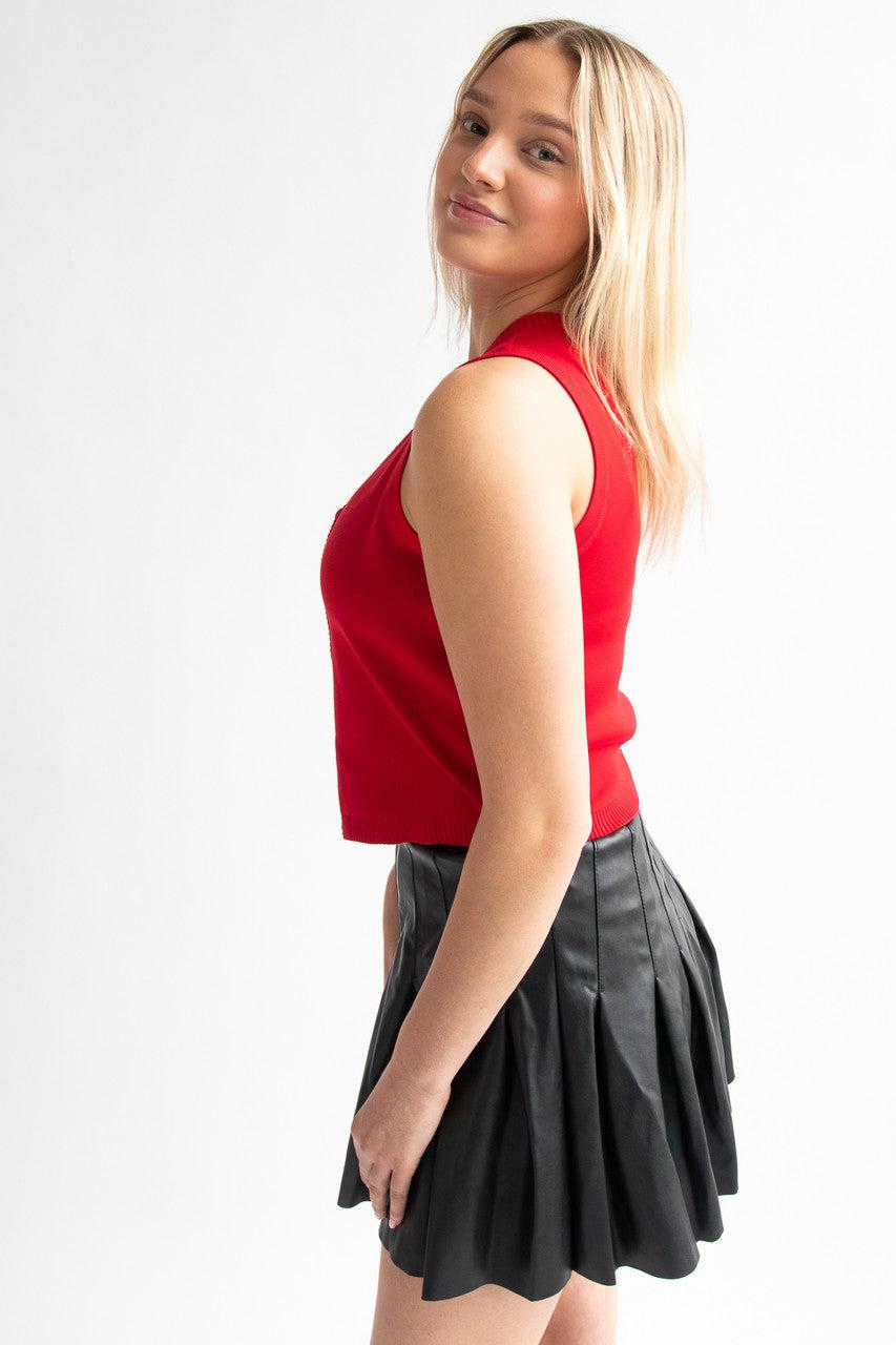 Button Front Lightweight Sweater Vest Product Image