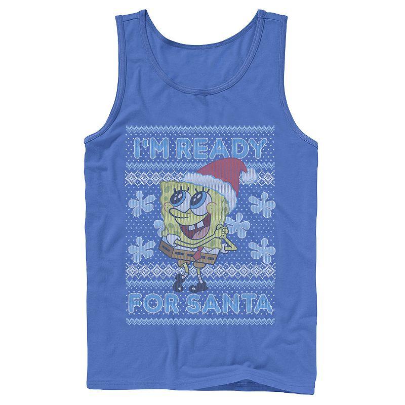 Men's Nickelodeon SpongeBob SquarePants I'm Ready For Santa Ugly Christmas Graphic Tank Top,  Product Image