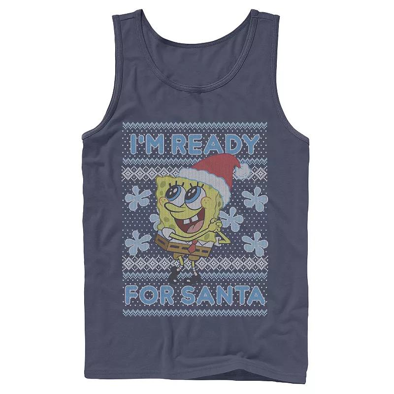 Men's Nickelodeon SpongeBob SquarePants I'm Ready For Santa Ugly Christmas Graphic Tank Top,  Product Image