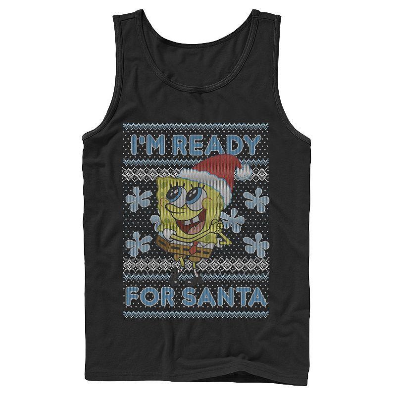 Men's Nickelodeon SpongeBob SquarePants I'm Ready For Santa Ugly Christmas Graphic Tank Top,  Product Image