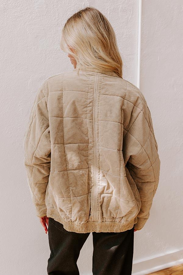 Cozy Moment Corduroy Jacket in Warm Taupe Product Image