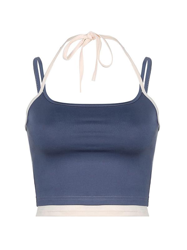 Contrast Color Tie Up Cami Top Product Image