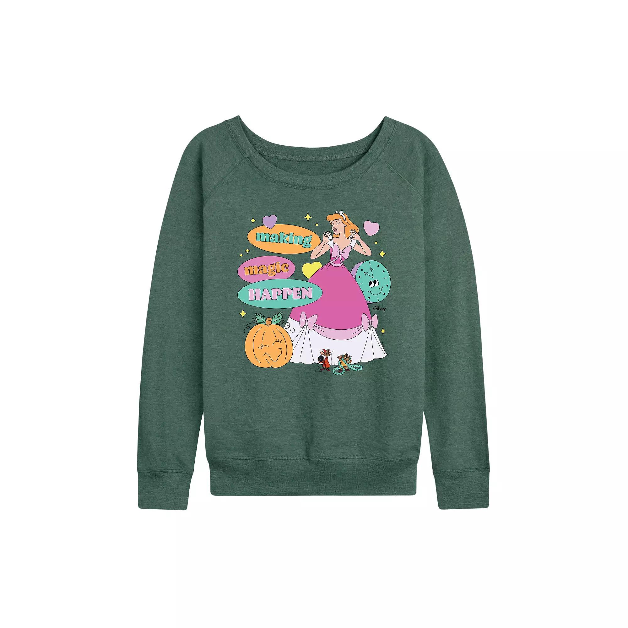 Disney's Cinderella Women's Making Magic Happen French Terry Long Sleeve Tee, Girl's,  Product Image
