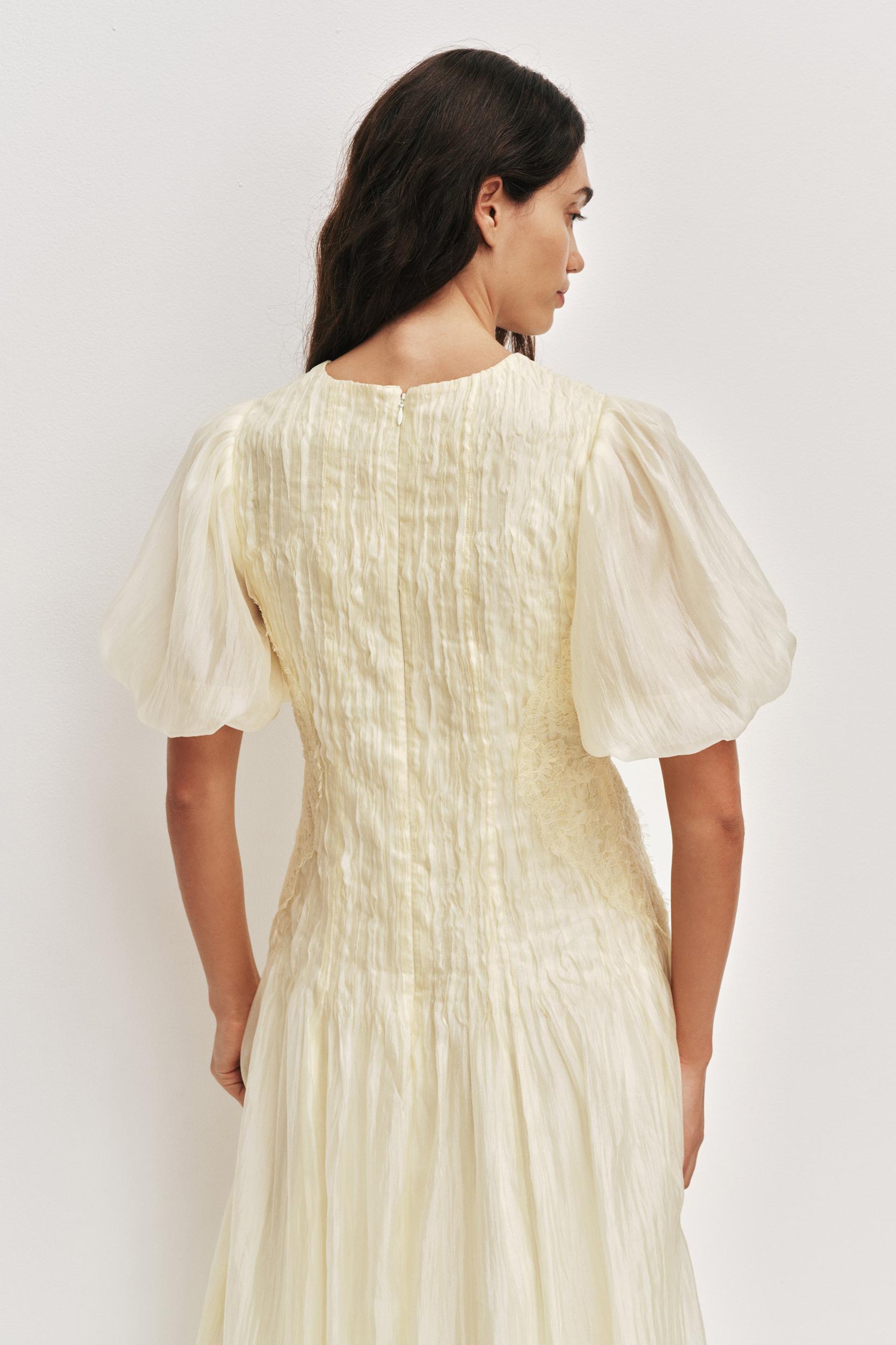 Ophelia Lace Midi Dress-BUTTER / 4 Product Image