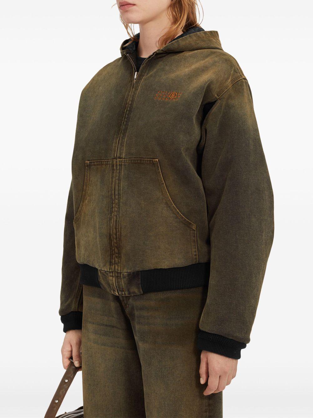 hooded denim jacket Product Image