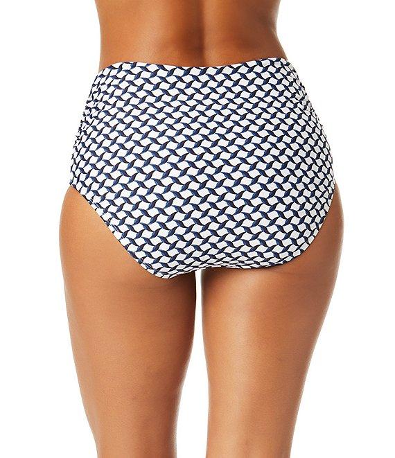 Anne Cole Neo Geo High Waist Convertible Shirred Swim Bottom Product Image