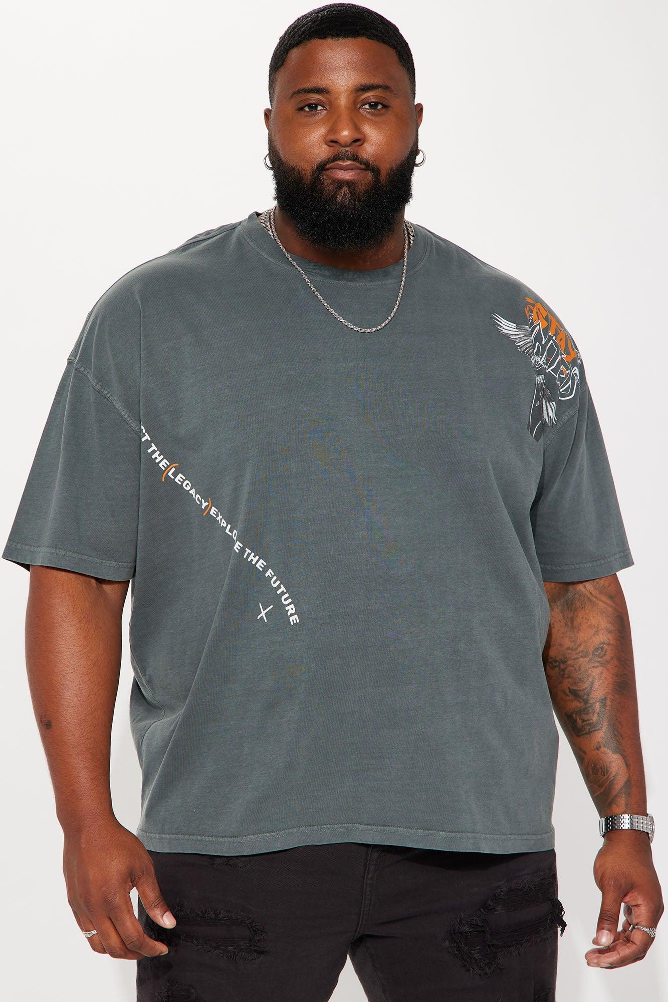 Stay United Oversized Short Sleeve Tee - Grey Product Image