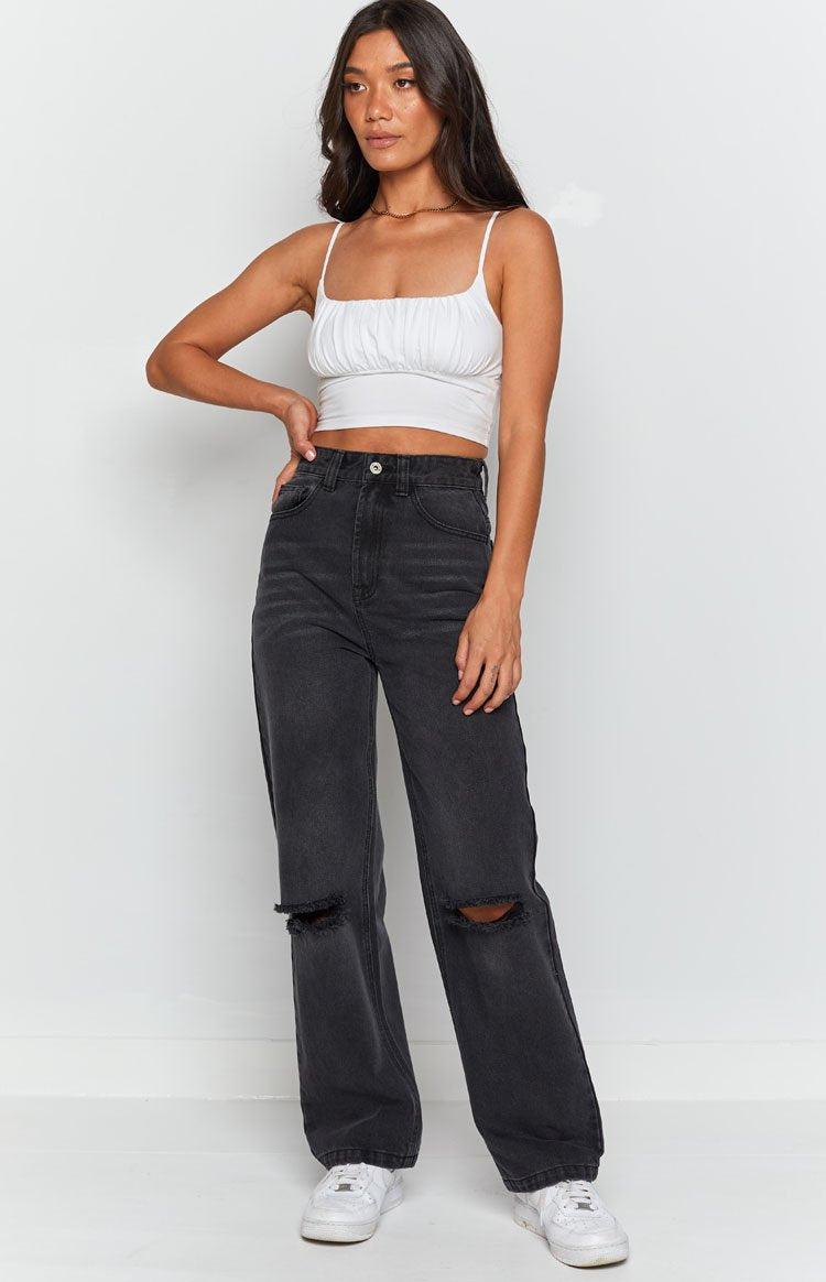 Robin Wide Leg Jeans Black Wash Product Image