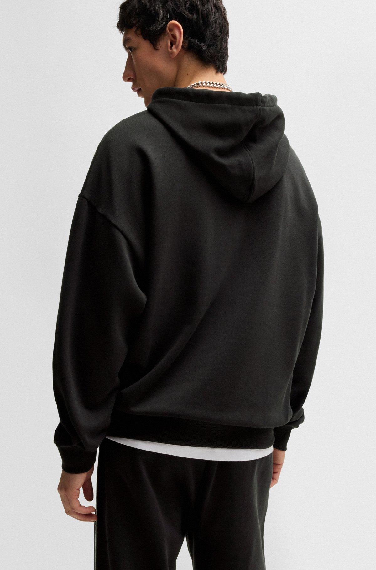 Cotton-terry hoodie with chain-stitch logo Product Image