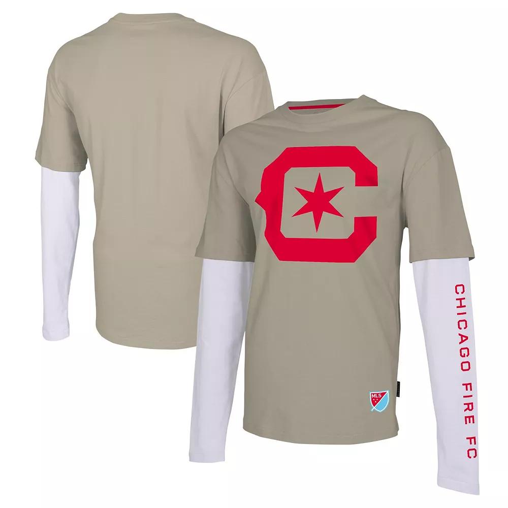 Men's Stadium Essentials Tan Chicago Fire Status Long Sleeve T-Shirt, Size: Large, Cfs Team Product Image