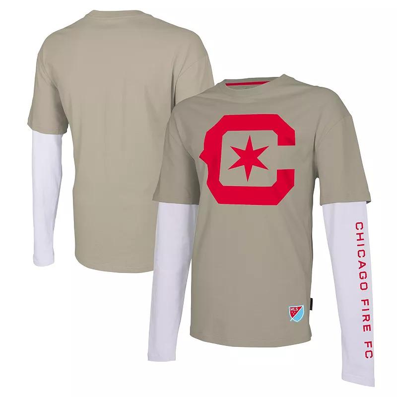 Men's Stadium Essentials Tan Chicago Fire Status Long Sleeve T-Shirt, Size: Large, Cfs Team Product Image