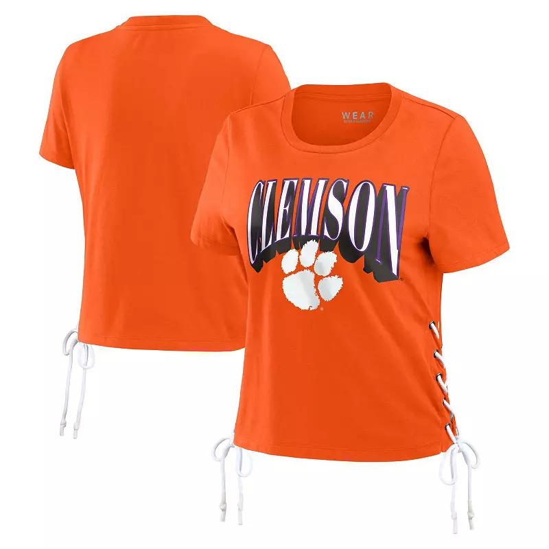 Women's WEAR by Erin Andrews Tennessee Orange Tennessee Volunteers Side Lace-Up Modest Crop T-Shirt,  Product Image