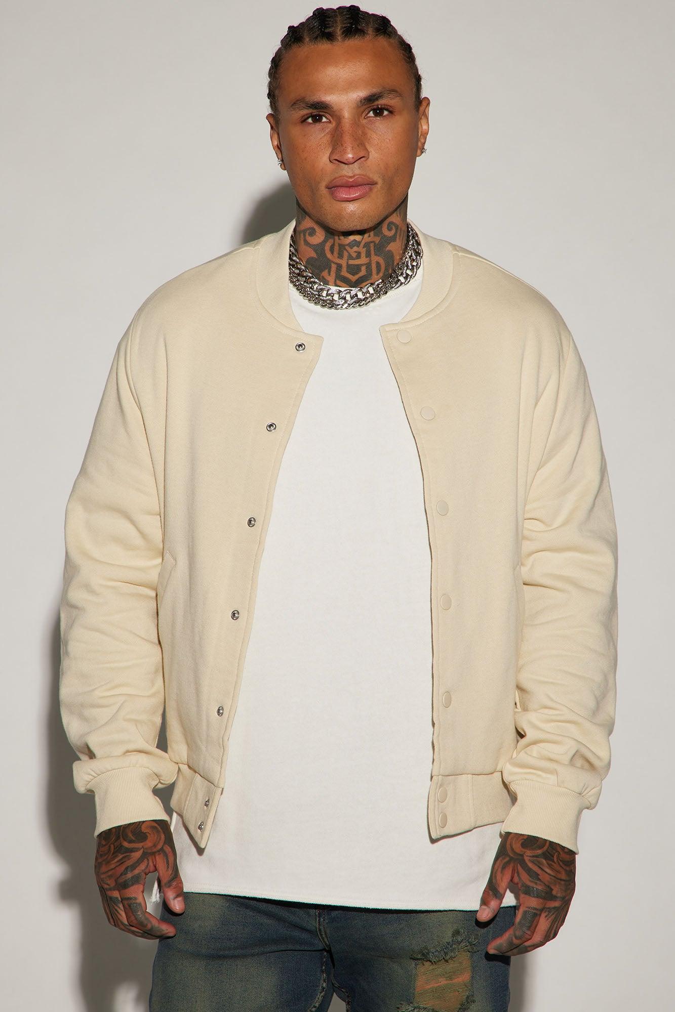 Tyson Fleece Bomber Jacket - Off White Product Image