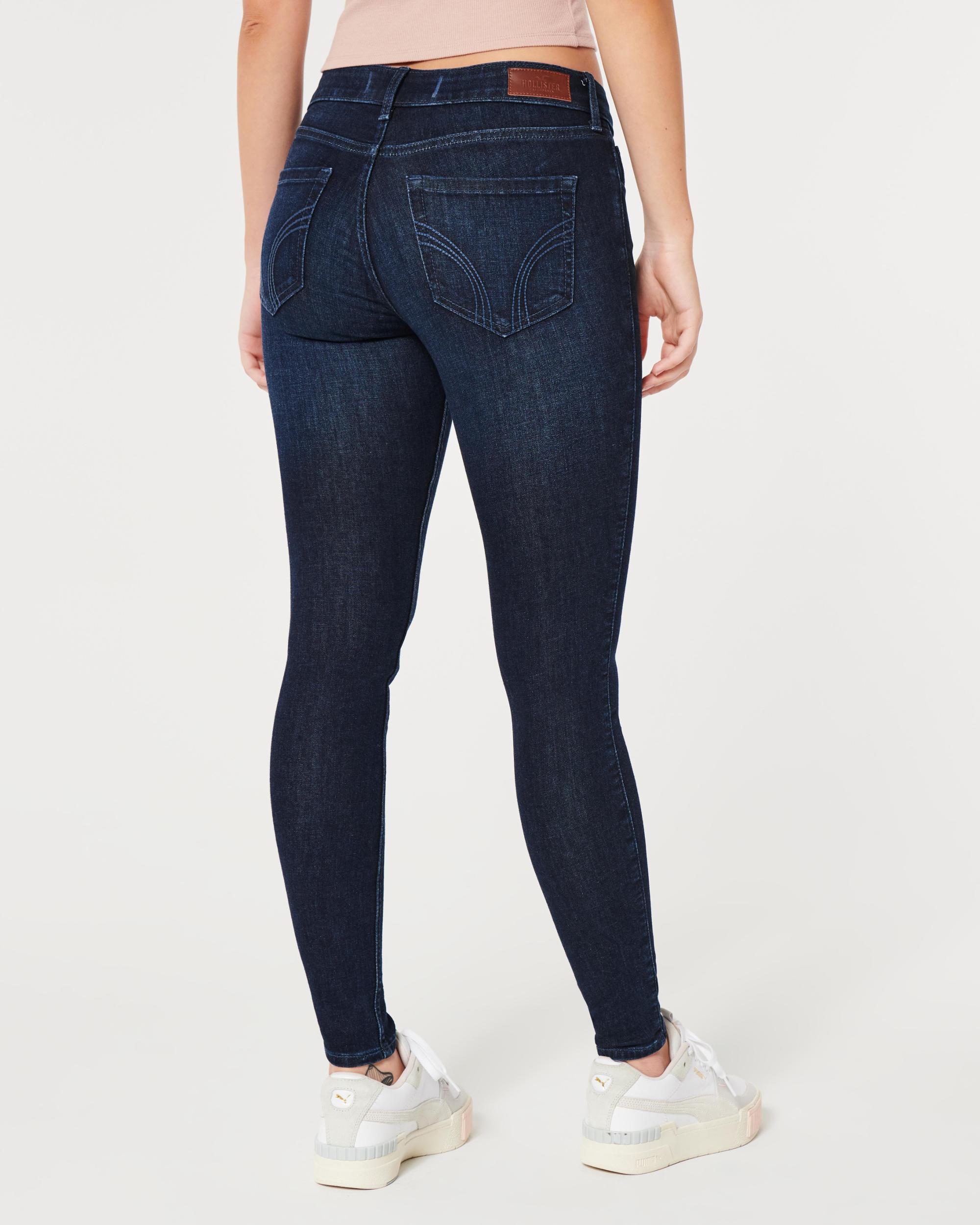 Curvy Low-Rise Dark Wash Super Skinny Jeans Product Image