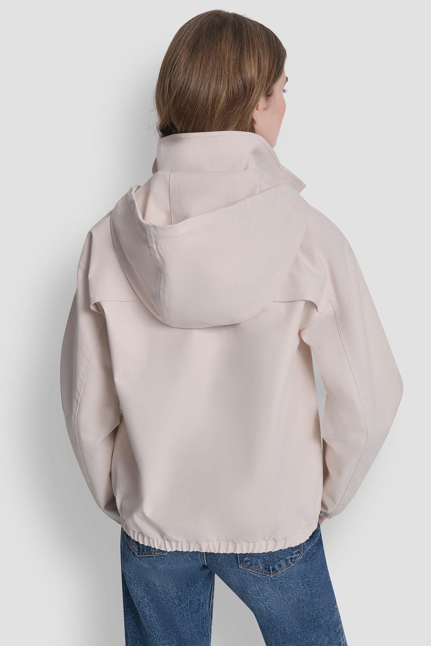 HIGH COLLAR BOMBER JACKET WITH HOOD Product Image