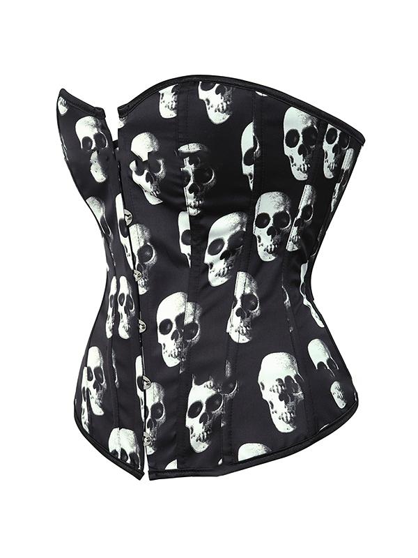 Skull Print Body Sculpting Corset Top Product Image