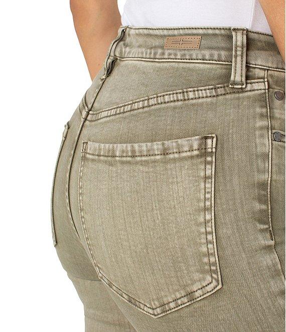 Liverpool Los Angeles Petite Size Hannah Twill Flare Frayed Hem Cropped Jeans Product Image