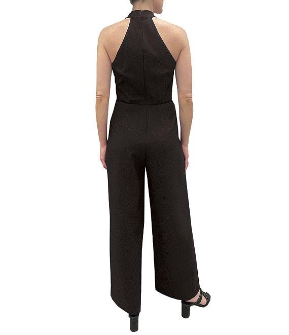 Julia Jordan Stretch Criss Cross Halter Neckline Sleeveless Jumpsuit Product Image