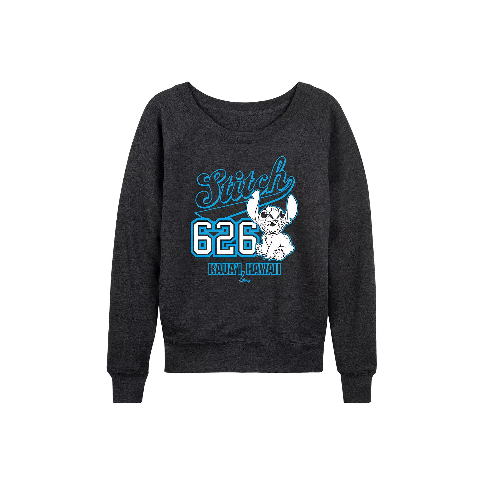 Disney's Lilo & Stitch Women's 626 Collegiate French Terry Long Sleeve Tee,  Product Image