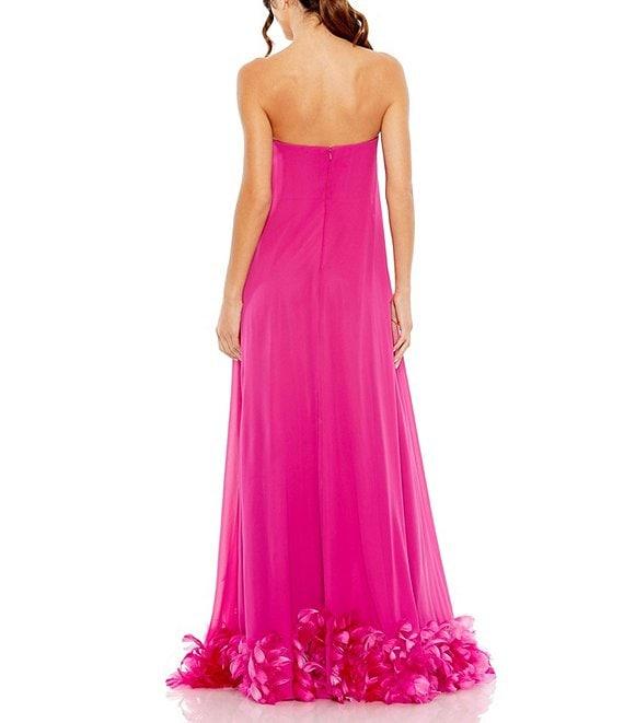 Mac Duggal Strapless Flare Feather Hem Gown Product Image