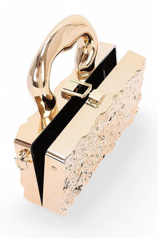 Metallic Top Handle Acrylic Box Clutch Bag Product Image