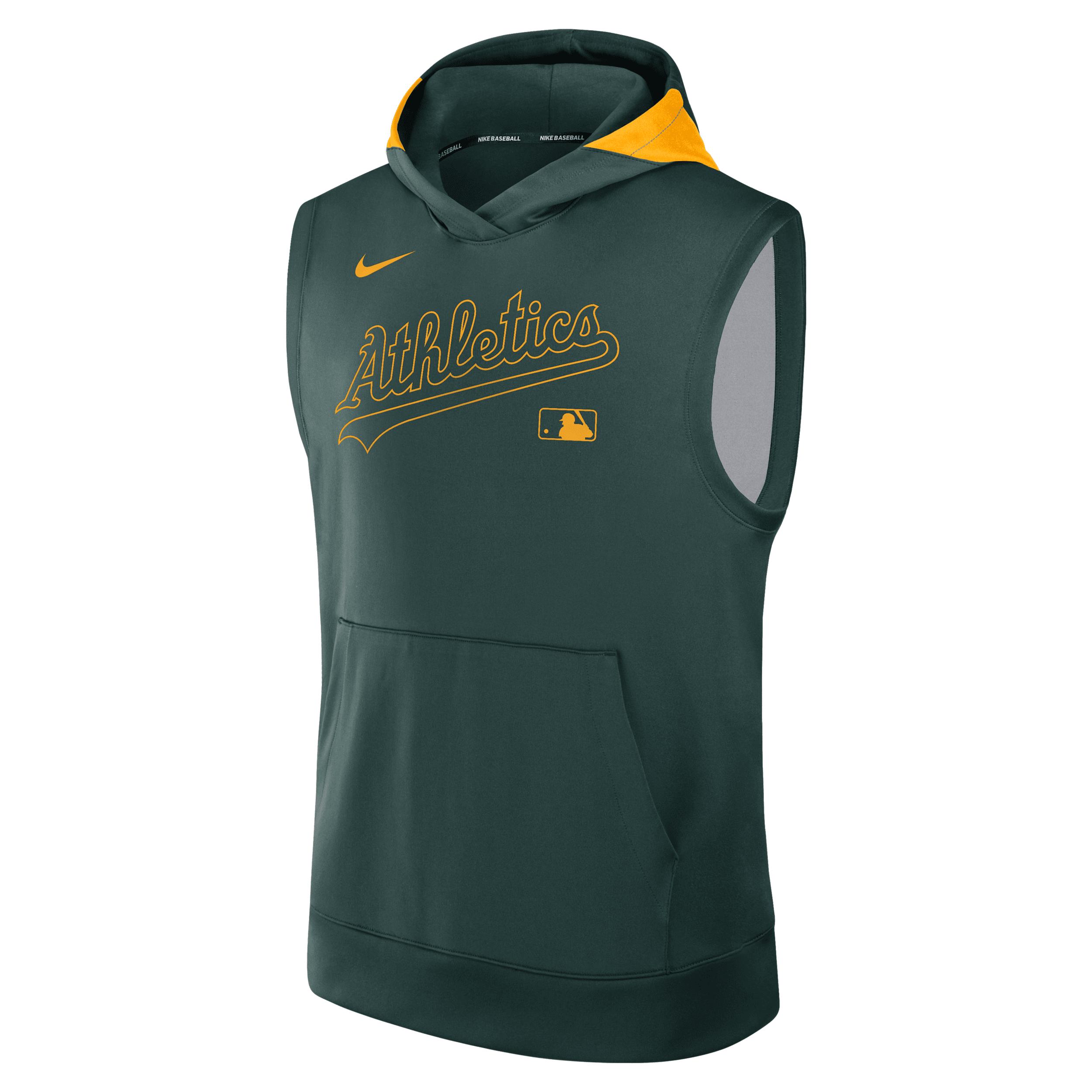 Athletics Authentic Collection Mens Nike Mens Dri-FIT MLB Sleeveless Pullover Hoodie | 013U023NFZ-2G5 Product Image