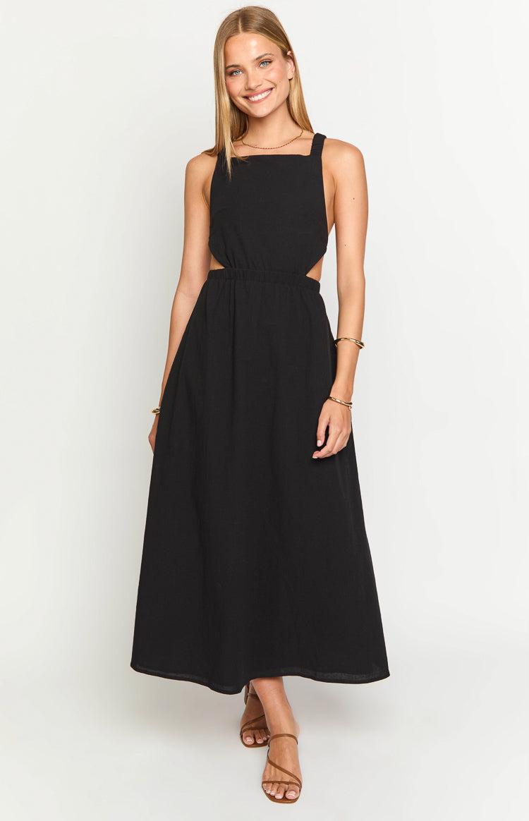 Kensie Black Backless Midi Dress Product Image