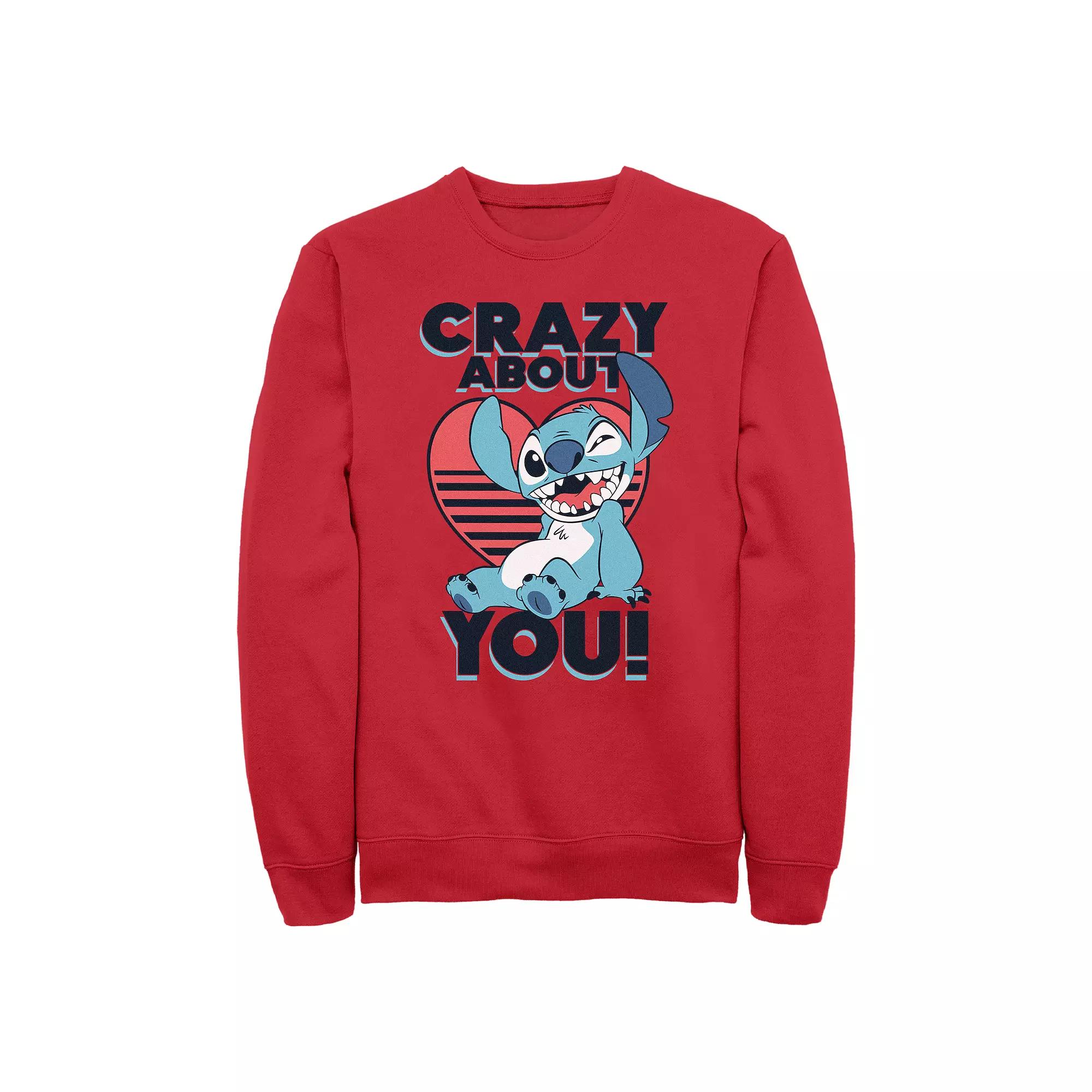 Disneys Lilo & Stitch Crazy About You Stitch Mens Graphic Fleece Product Image