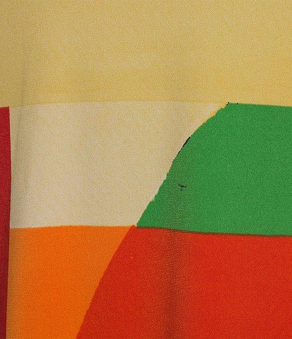 Eva Varro Color-Block Brushstroke Print Off-The-Shoulder 3/4 Sleeve Coordinating Tunic Product Image