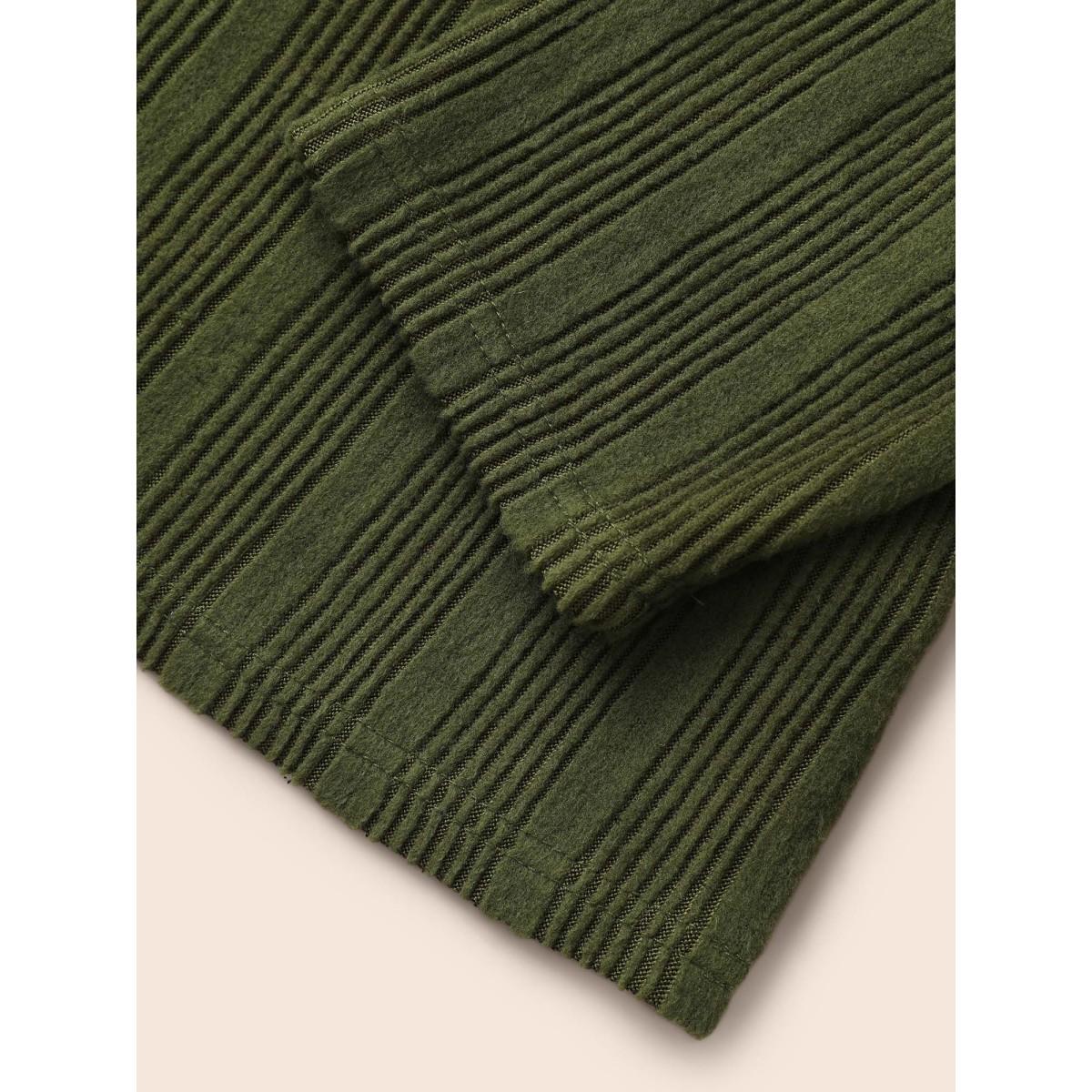 Plus Size Contrast Patchwork Textured T-shirt ArmyGreen Women Casual Texture Round Neck Everyday T-shirts BloomChic 26/4X Product Image