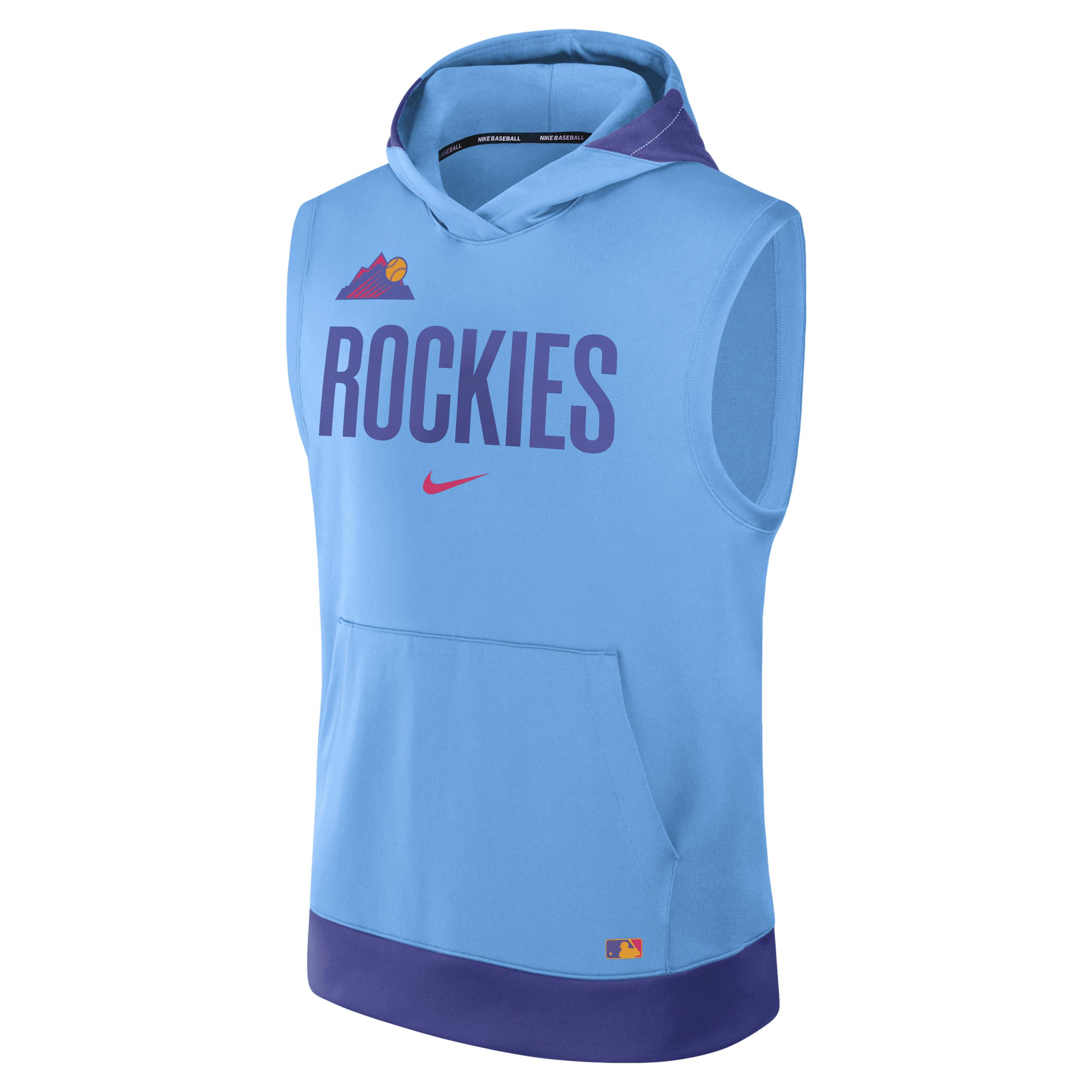 Colorado Rockies Authentic Collection City Connect Menâs Nike Men's Dri-FIT MLB Sleeveless Pullover Hoodie Product Image