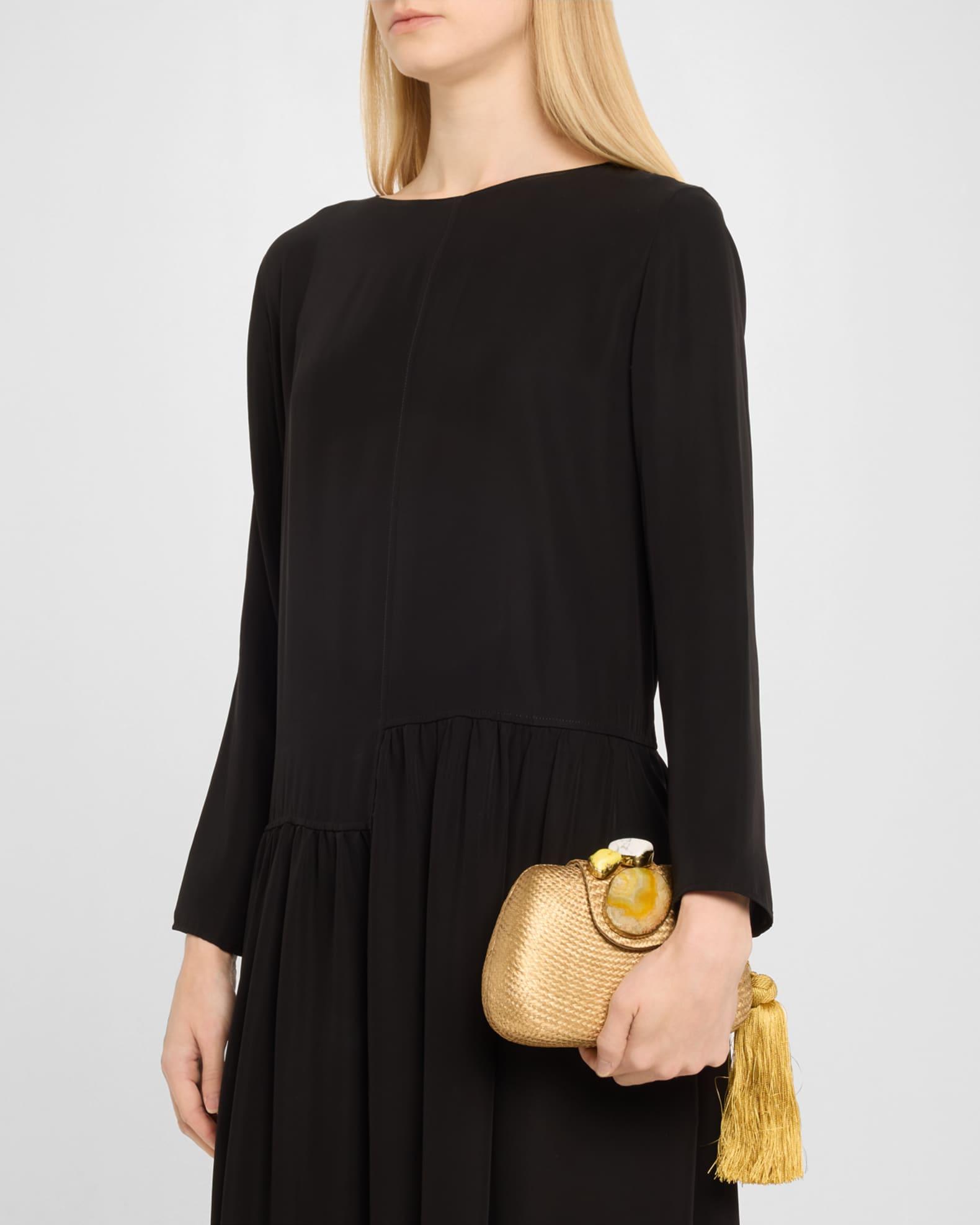 Tamu Stone Tassel Woven Clutch Bag Product Image