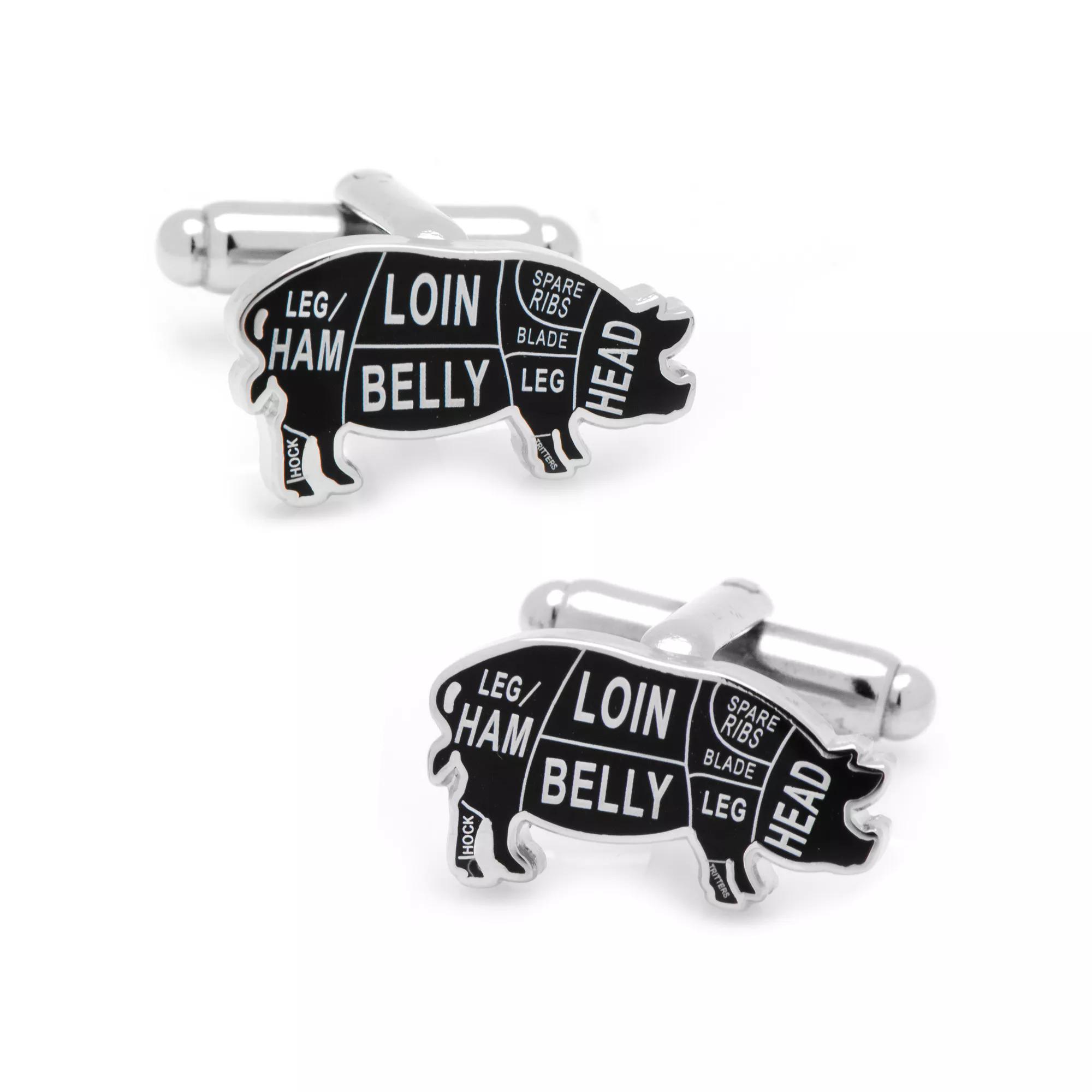 Men's Cuff Links, Inc. Pork Butcher Cut Cuff Links, Black Product Image