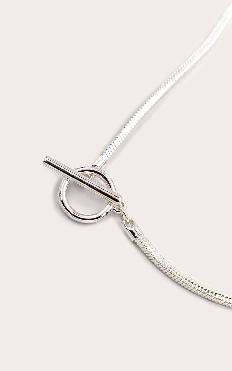 Silver Snake Chain T Bar Bracelet Product Image