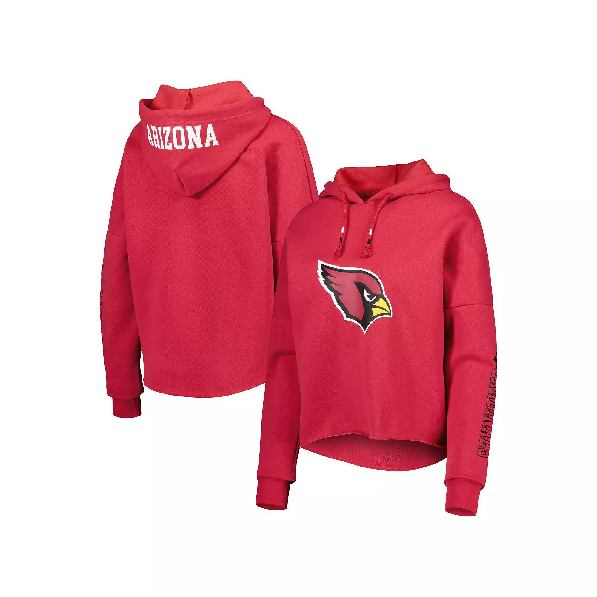 Women's New Era Cardinal Arizona Cardinals Foil Sleeve Pullover Hoodie,  Product Image