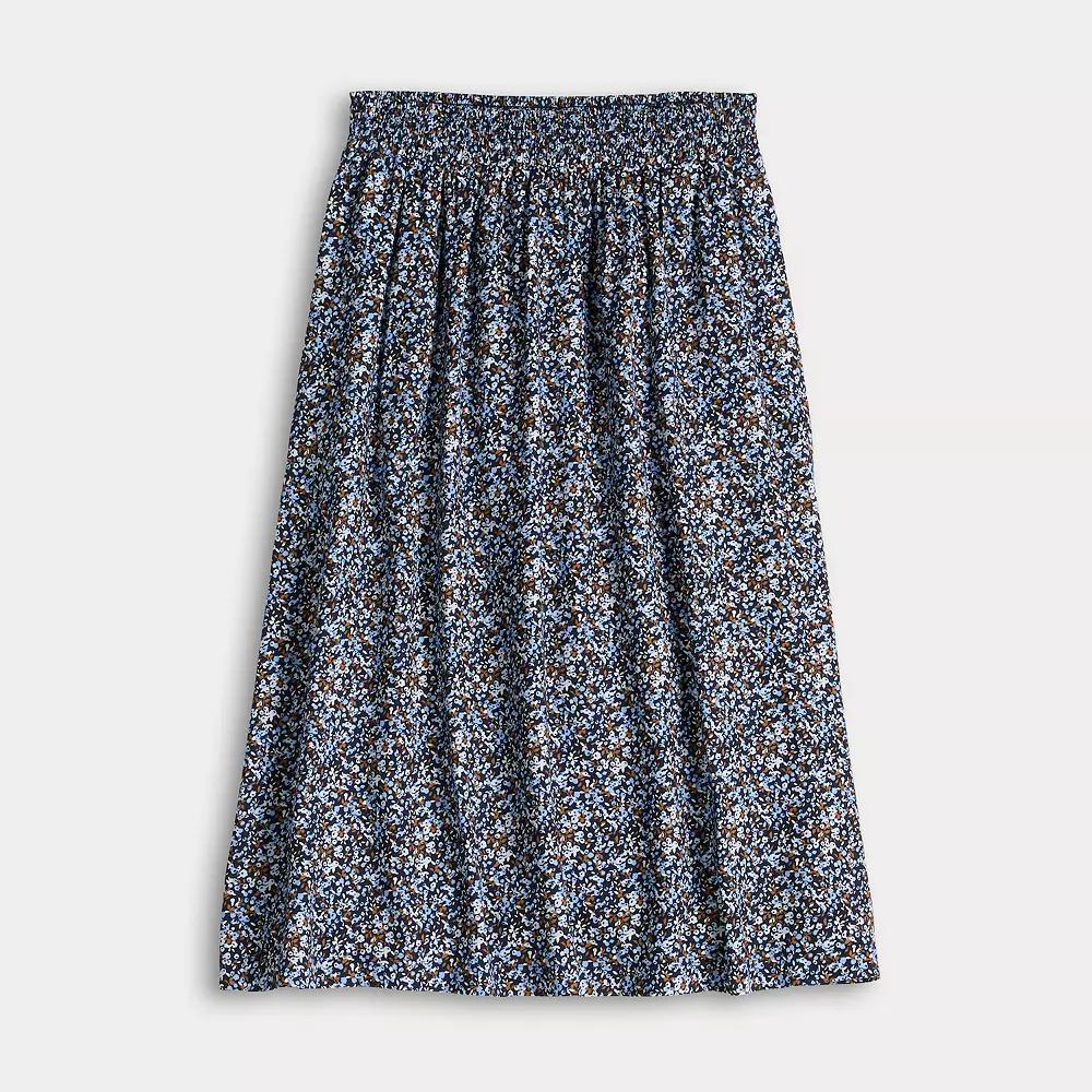 Women's Croft & Barrow® Elastic Waist Midi Skirt,  Product Image