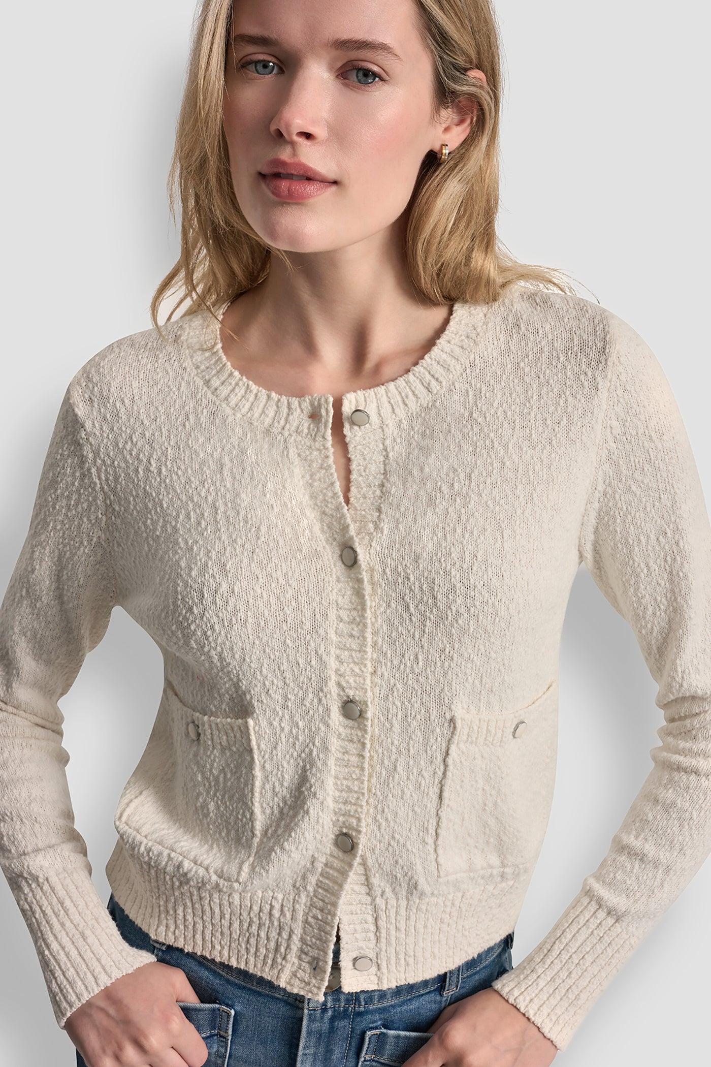 CREW NECK CARDIGAN WITH PATCH POCKETS Product Image