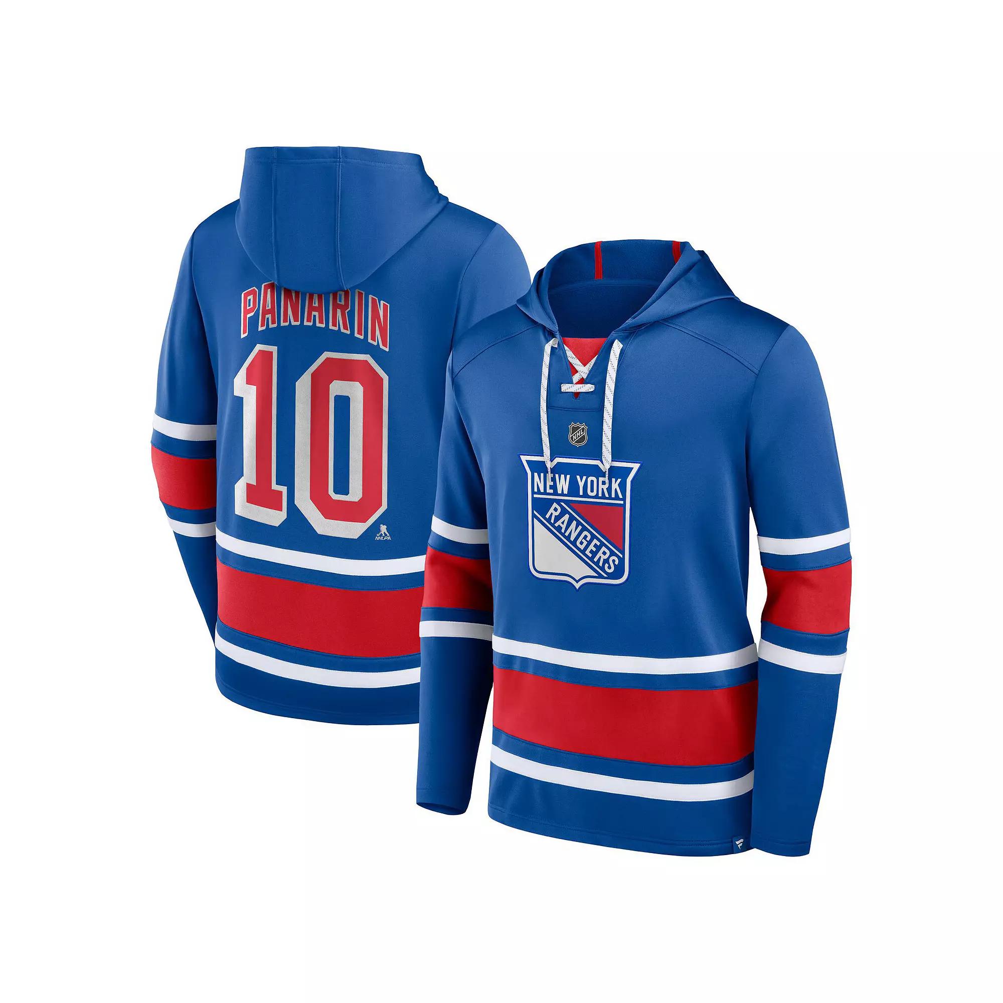 Men's Fanatics Branded Artemi Panarin Royal New York Rangers Name & Number Lace-Up Pullover Hoodie, Size: Small, Ran Blue Product Image