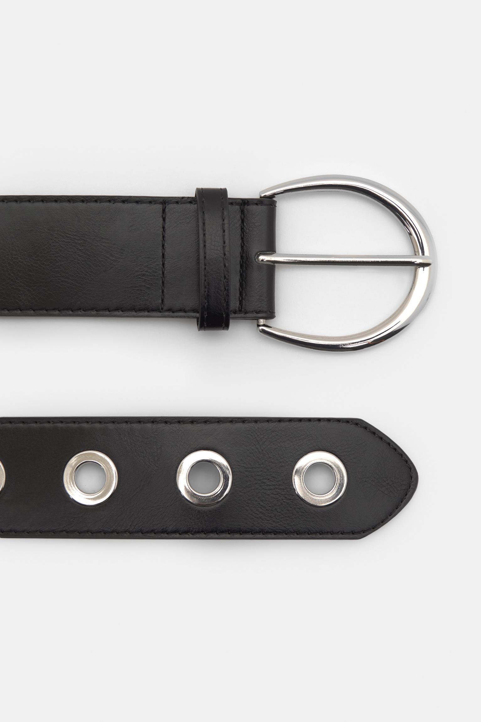 Belt with eyelets and topstitching Product Image