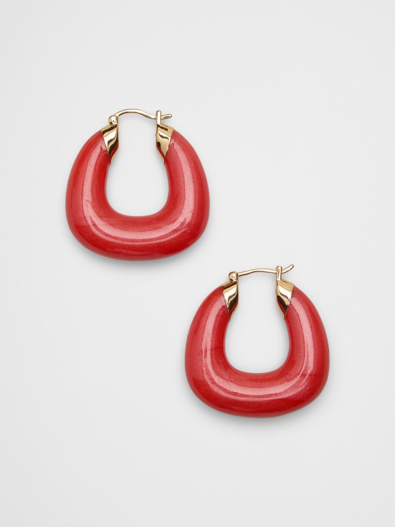 Resin Chunky Hoop Earrings Product Image