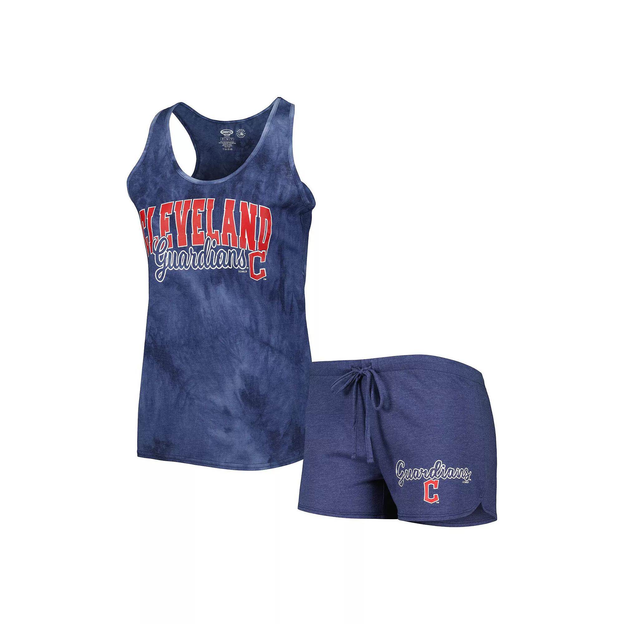 Women's Concepts Sport Navy Cleveland Guardians Billboard Racerback Tank Top & Shorts Sleep Set,  Product Image
