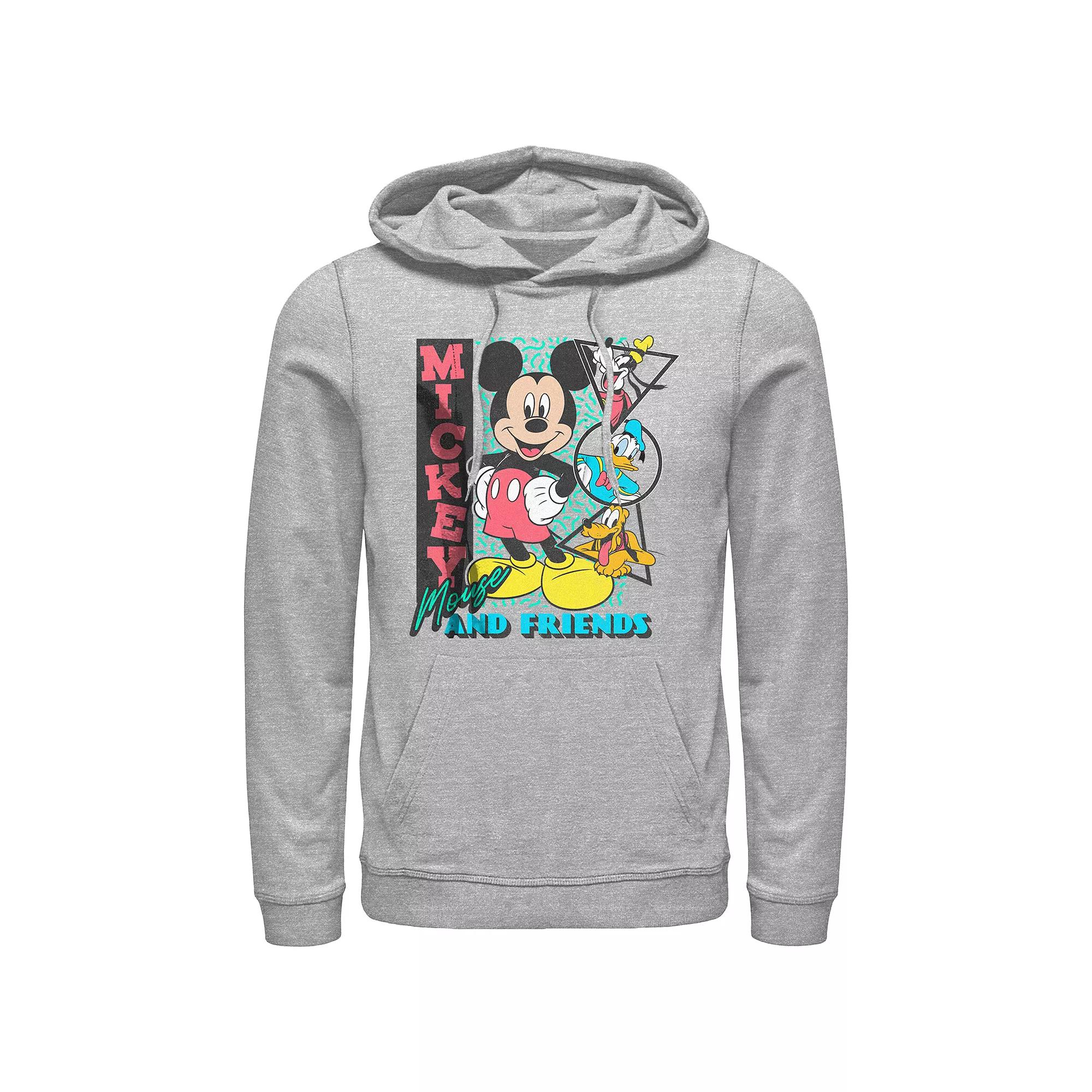 Men's Mickey Mouse And Friends Shapes Graphic Hoodie, Size: Large, Athletic Grey Product Image