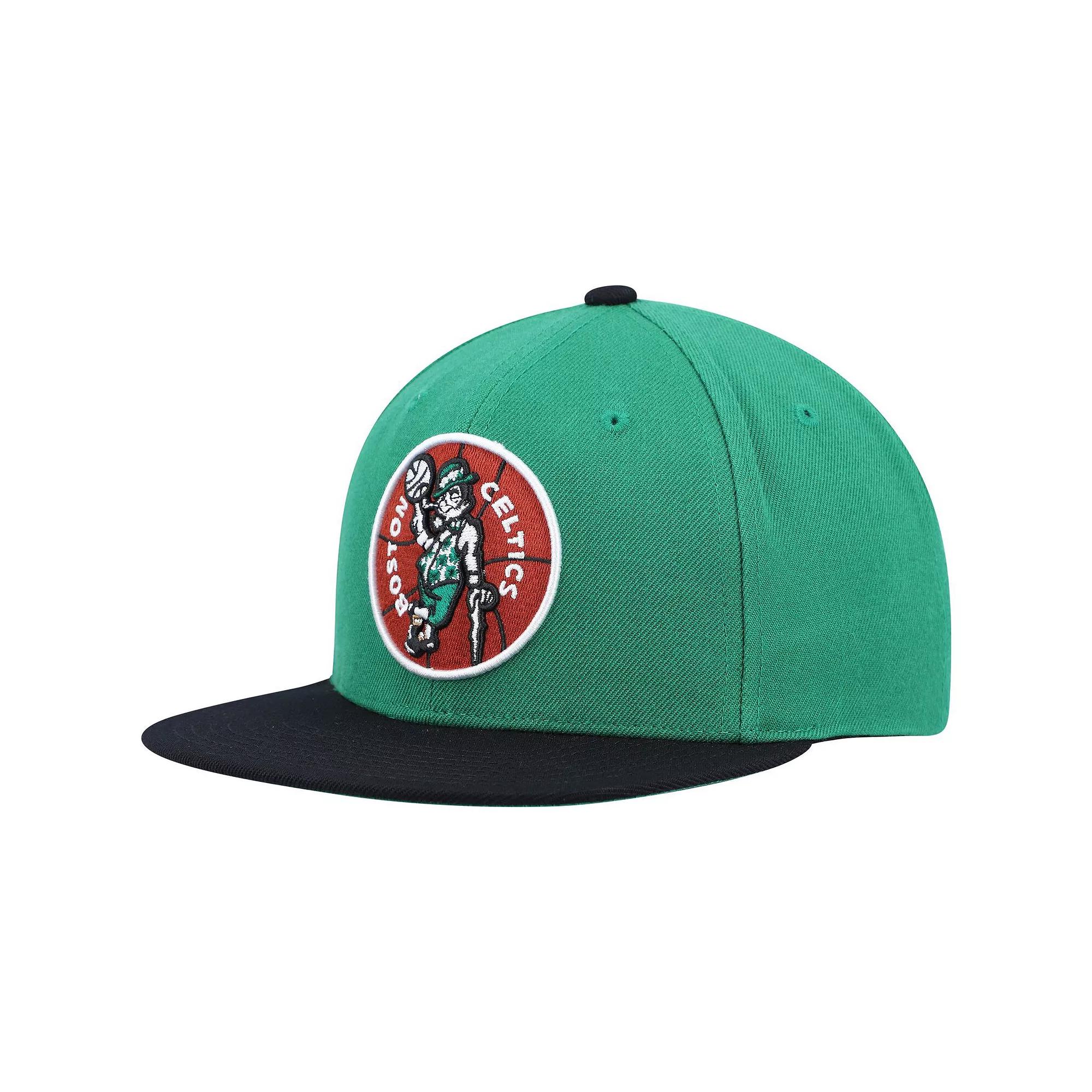 Men's Mitchell & Ness Kelly Green/Black Boston Celtics Hardwood Classics Team Two-Tone 2.0 Snapback Hat Product Image