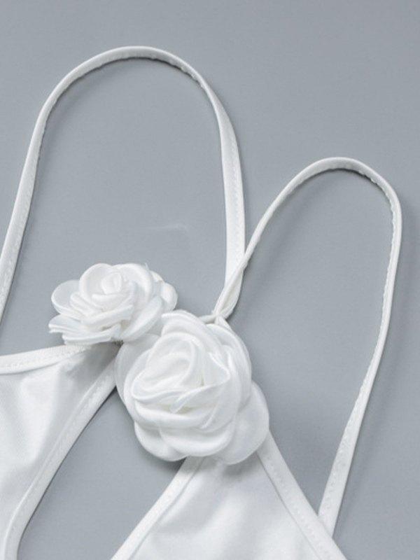 Flower Embellish Cutout Crop Cami Top Product Image