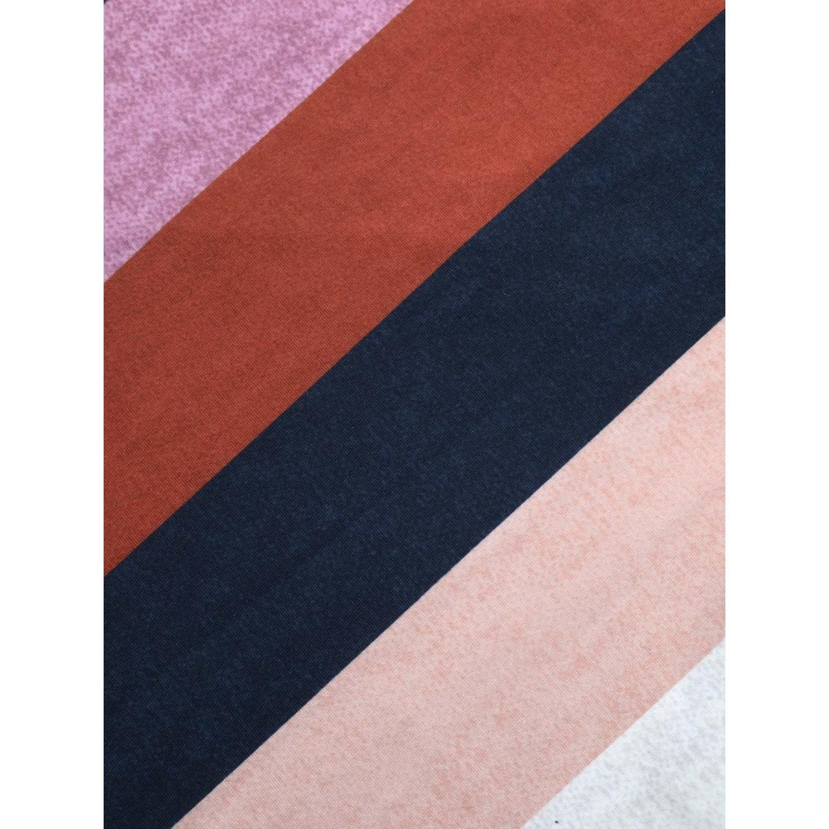 Plus Size Striped Contrast Crew Neck Knit Dress Multicolor Women Casual Contrast Knit Dresses Bloomchic 10/M Product Image