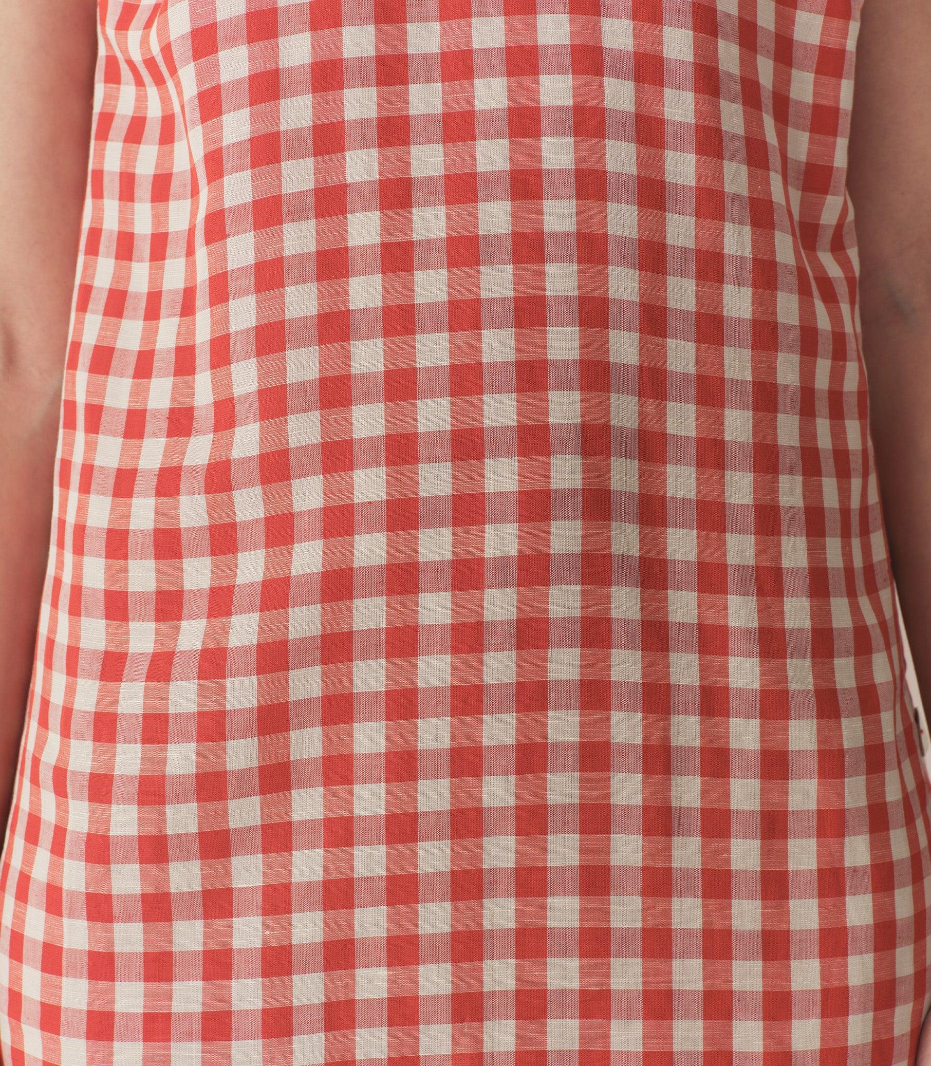 CORALIE DRESS -- SCARLET MARILYN GINGHAM Product Image